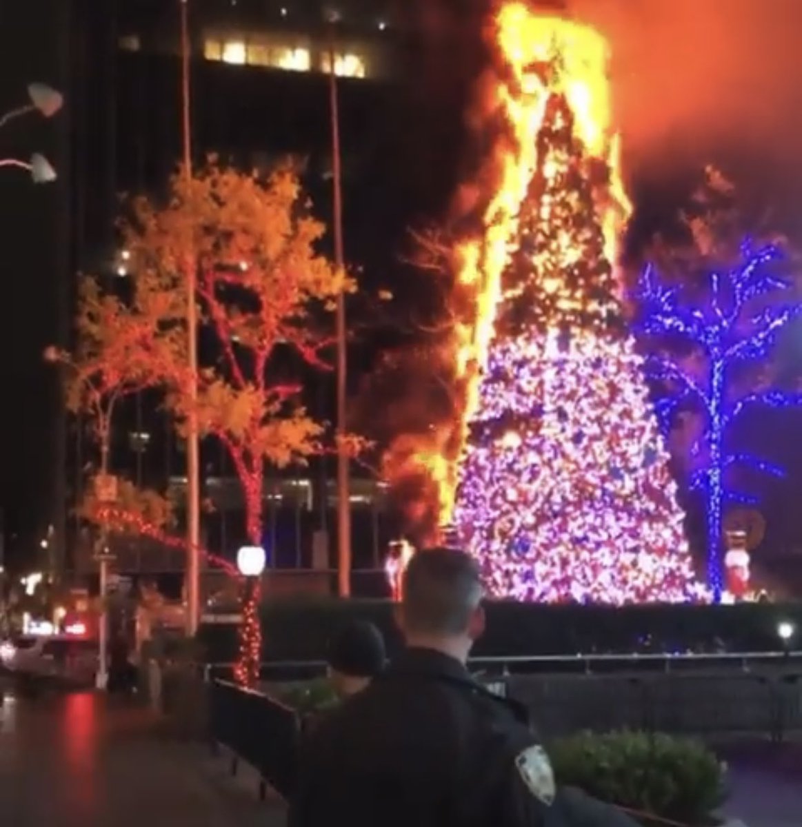 High Quality Christmas Tree On Fire Blank Meme Template