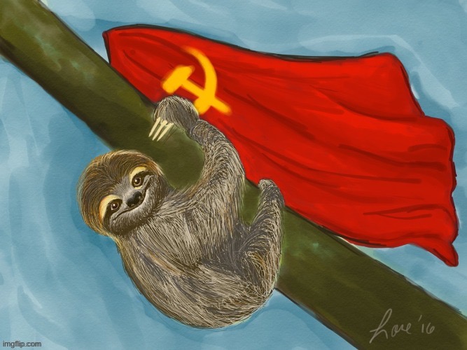 Communist sloth | image tagged in communist sloth | made w/ Imgflip meme maker