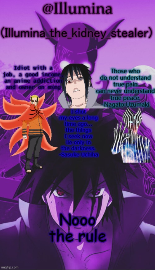 Illumina high effort temp | Nooo the rule | image tagged in illumina high effort temp | made w/ Imgflip meme maker