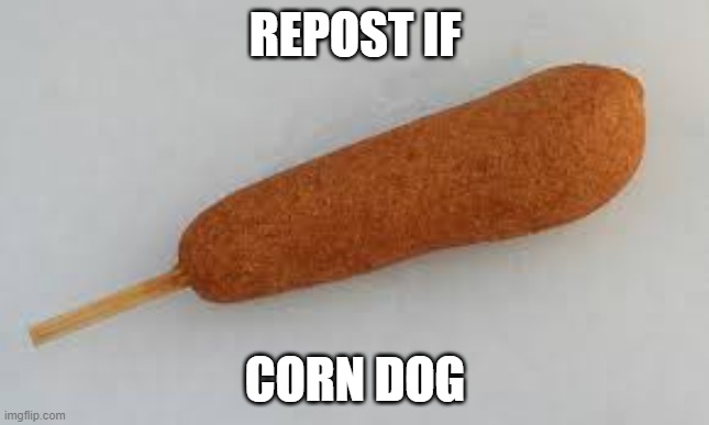 corndog | REPOST IF; CORN DOG | made w/ Imgflip meme maker