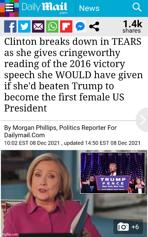 Hillary Clinton breaks down in TEARS as she gives cringe worthy reading of her 2016 victory speech | image tagged in crooked hillary,cringe worthy,hillary crying,crying liberals | made w/ Imgflip meme maker