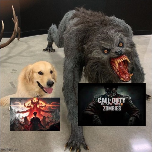 scary calm | image tagged in dog vs werewolf | made w/ Imgflip meme maker