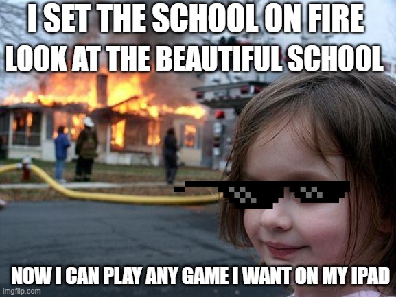 disaster girl meme catching fire