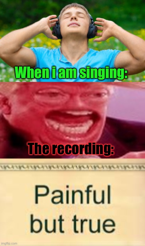 Just me? | When i am singing:; The recording: | image tagged in funny,memes,cats,politics,gifs,gaming | made w/ Imgflip meme maker