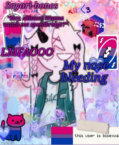 Moment | LMFAOOO; My nose bleeding | image tagged in razzy stazzy but bi | made w/ Imgflip meme maker