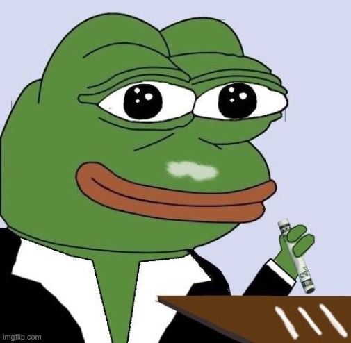 Pepe cocaine | image tagged in pepe cocaine | made w/ Imgflip meme maker