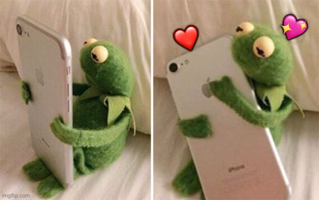 Kermit Hugging Phone | ? ❤️ | image tagged in kermit hugging phone | made w/ Imgflip meme maker