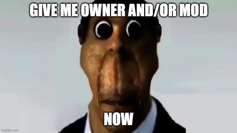 yes, this is a joke | GIVE ME OWNER AND/OR MOD; NOW | image tagged in obunga | made w/ Imgflip meme maker