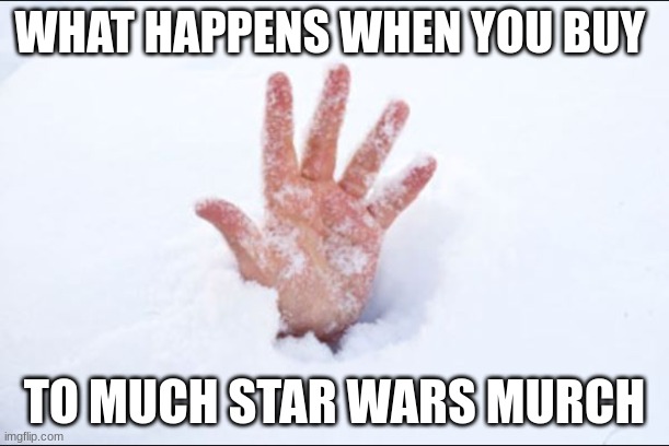 Snow Buried | WHAT HAPPENS WHEN YOU BUY; TO MUCH STAR WARS MURCH | image tagged in snow buried | made w/ Imgflip meme maker