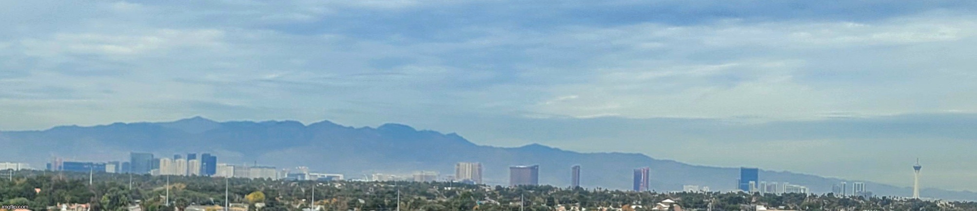 a nice view of the las vegas strip from my high school. even prettier at night. | image tagged in memes,own photo,las vegas | made w/ Imgflip meme maker