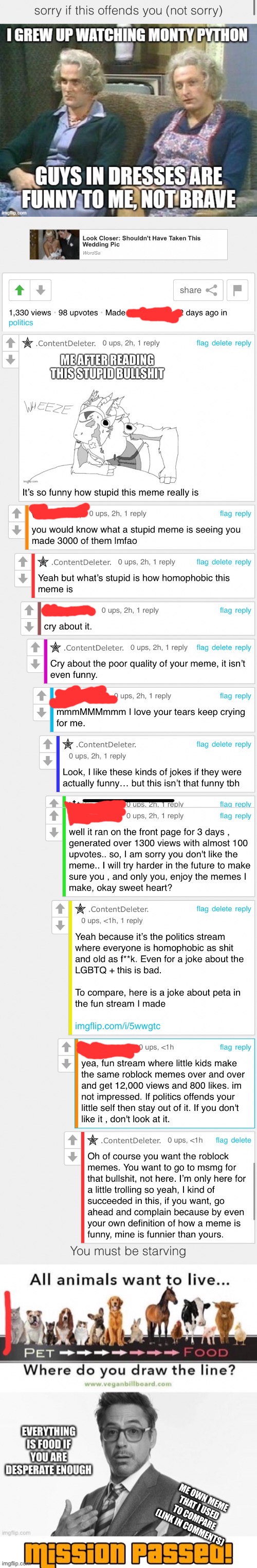 This was for trolling purposes | ME OWN MEME THAT I USED TO COMPARE (LINK IN COMMENTS) | made w/ Imgflip meme maker