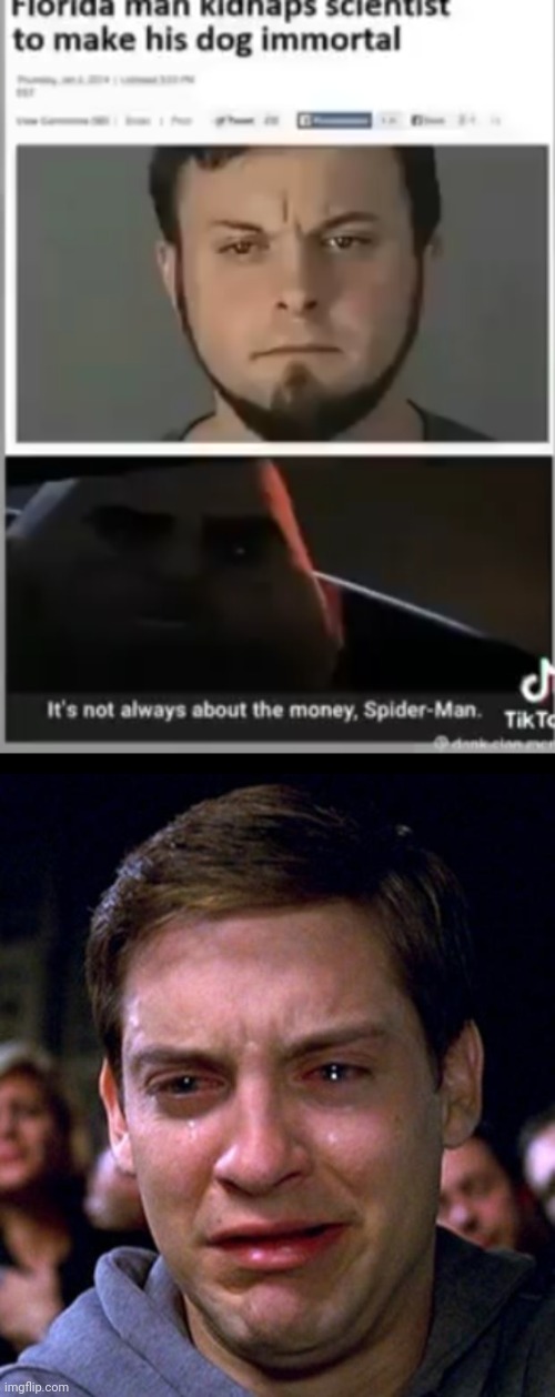 image tagged in crying peter parker | made w/ Imgflip meme maker