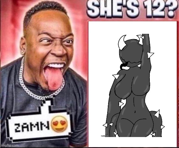 ZAMN SHE'S 12? | image tagged in zamn she's 12 | made w/ Imgflip meme maker
