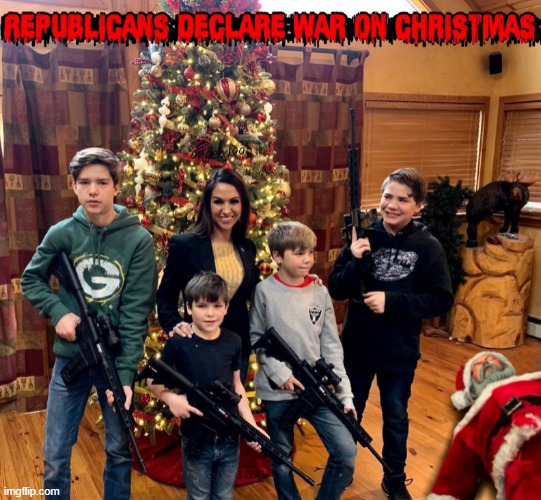 image tagged in christmas,war on christmas,faux news,santa claus,lauren boebert,clown car republicans | made w/ Imgflip meme maker