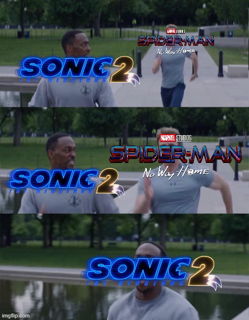 trailer release hype (ON YOUR LEFT) | image tagged in captain america on your left,sonic the hedgehog,spider man,marvel,sonic,sega | made w/ Imgflip meme maker