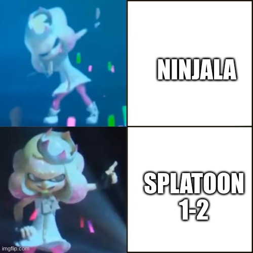 nwfjnfjnfngrjwji;oe;iojerjipf | NINJALA; SPLATOON 1-2 | image tagged in pearl approves splatoon | made w/ Imgflip meme maker