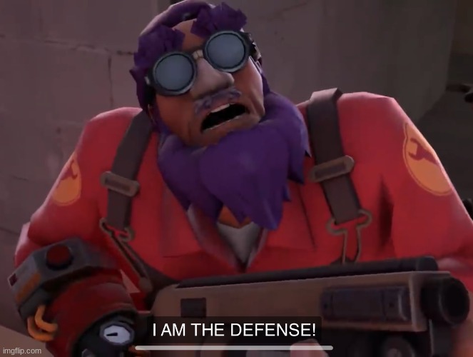 Lazy Purple I AM THE DEFENSE! | image tagged in lazy purple i am the defense | made w/ Imgflip meme maker