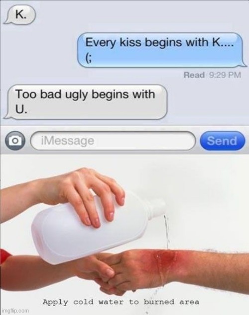 oof | image tagged in boy and girl texting | made w/ Imgflip meme maker