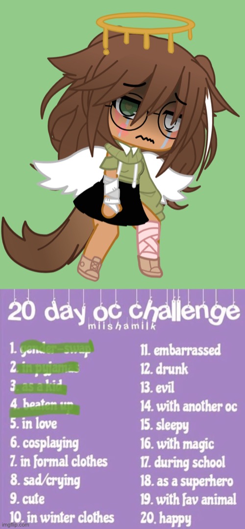 On the 4th day of the challenge, Gacha gave to me | image tagged in 4th day,oc challenge,original character | made w/ Imgflip meme maker