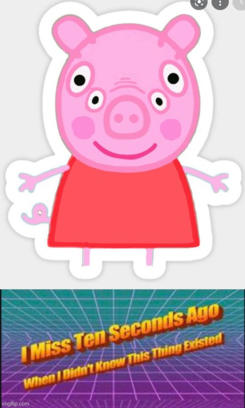 This is what peppa pig looks like from the front | image tagged in i miss ten seconds ago when i didn't know this thing existed | made w/ Imgflip meme maker