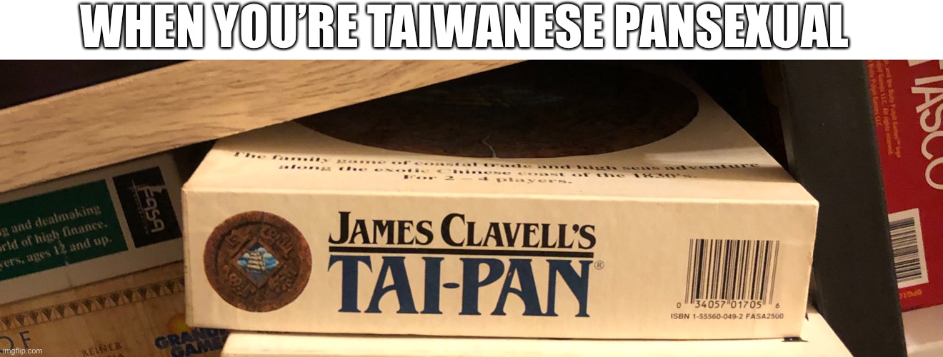 Tai-Pan | WHEN YOU’RE TAIWANESE PANSEXUAL | image tagged in taiwan | made w/ Imgflip meme maker