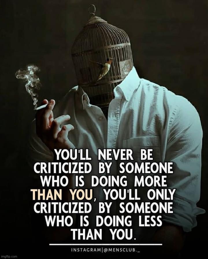 Criticized by someone who is doing less | image tagged in criticized by someone who is doing less | made w/ Imgflip meme maker