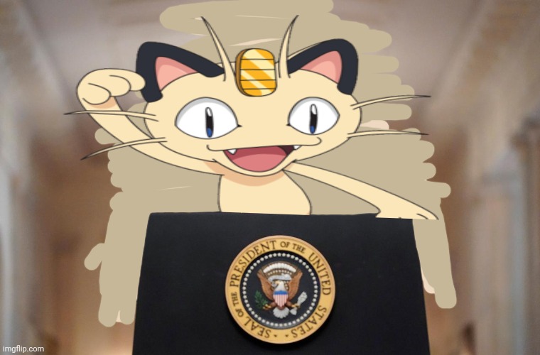 High Quality Meowth party Blank Meme Template