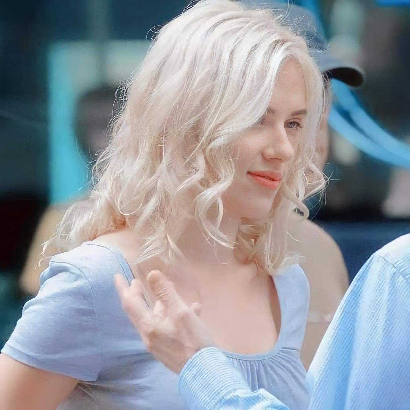 Scarlett Johansson blue Blank Meme Template