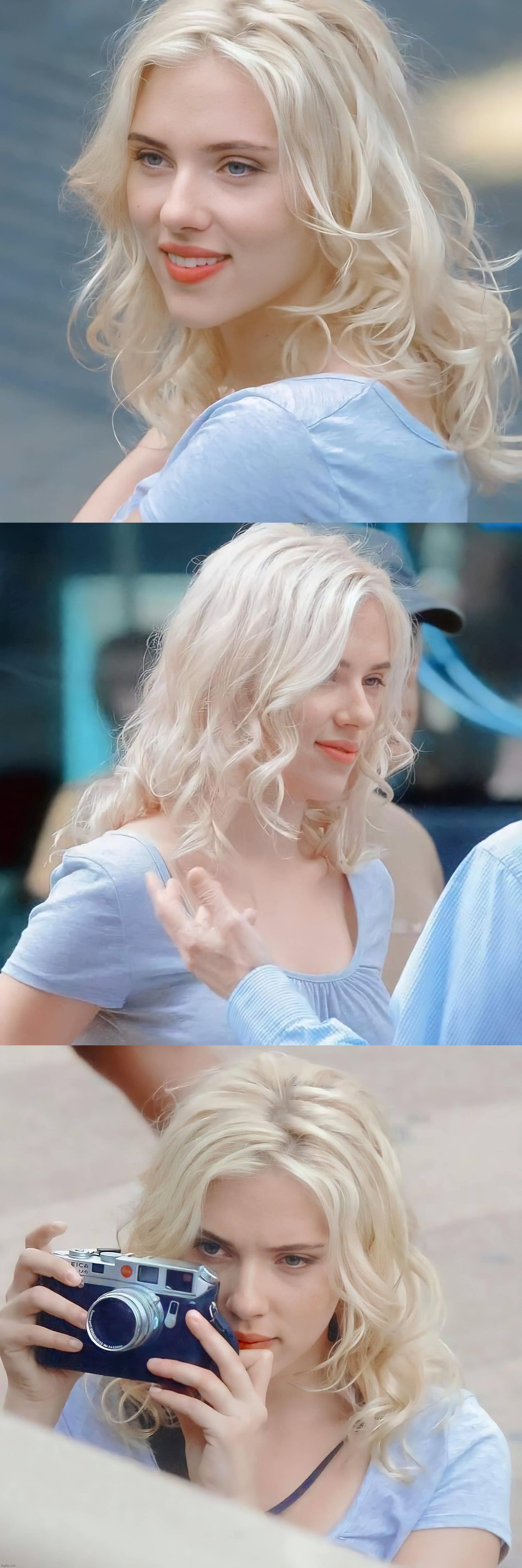 Scarlett Johansson blue | image tagged in scarlett johansson blue | made w/ Imgflip meme maker