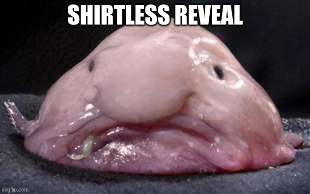 Blobfish | SHIRTLESS REVEAL | image tagged in blobfish | made w/ Imgflip meme maker
