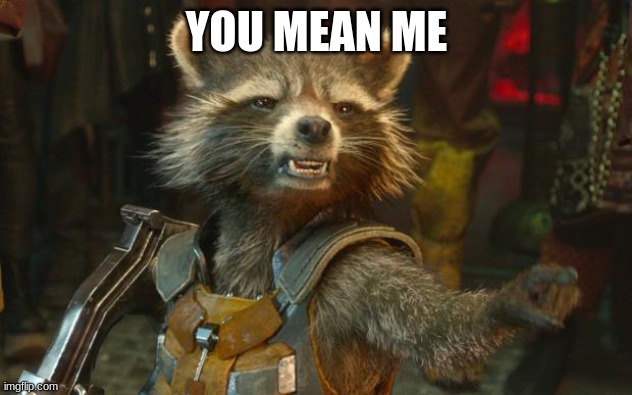 rocket racoon | YOU MEAN ME | image tagged in rocket racoon | made w/ Imgflip meme maker