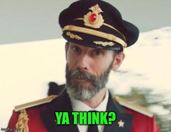 Captain Obvious | YA THINK? | image tagged in captain obvious | made w/ Imgflip meme maker