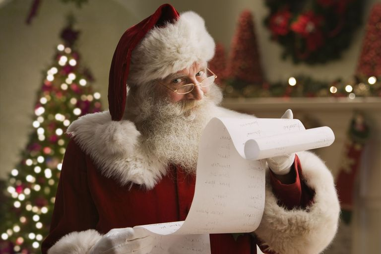 High Quality SANTA CHECKING HIS NAUGHTY LIST Blank Meme Template