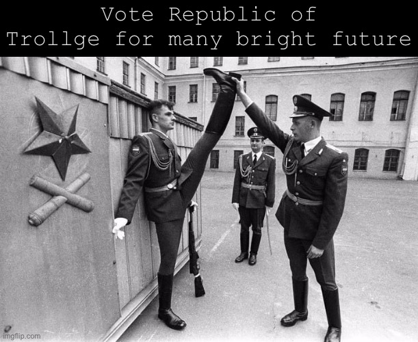 • Vote ROT for to achieve maximum flexibel • | Vote Republic of Trollge for many bright future | image tagged in vote,rot,for,many,bright,future | made w/ Imgflip meme maker