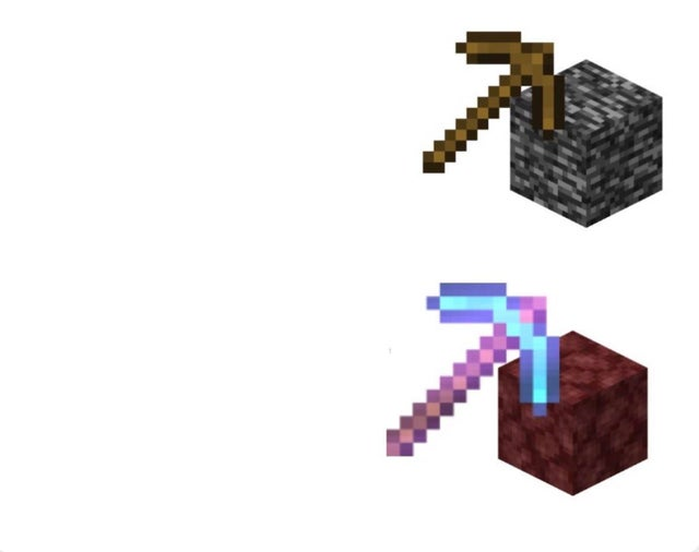 High Quality Pickaxe Mining Speed Blank Meme Template