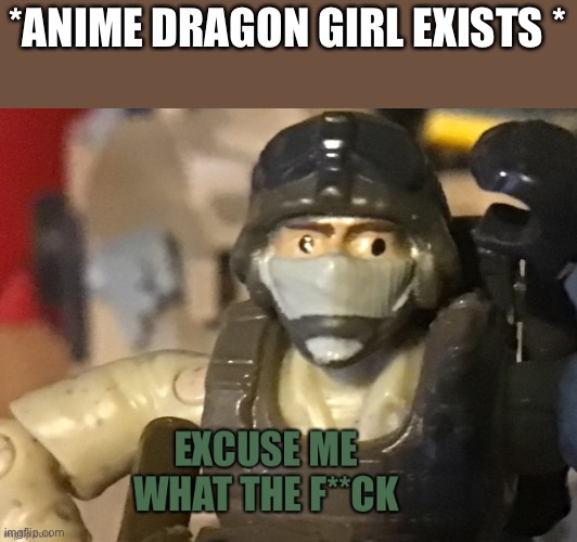 Excuse me what the f**ck | *ANIME DRAGON GIRL EXISTS * | image tagged in excuse me what the f ck | made w/ Imgflip meme maker