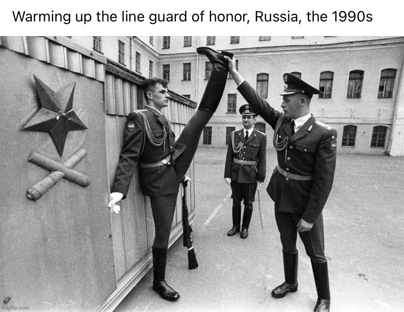 R u s s i a | image tagged in russian guard of honor,r,u,s,si,a | made w/ Imgflip meme maker