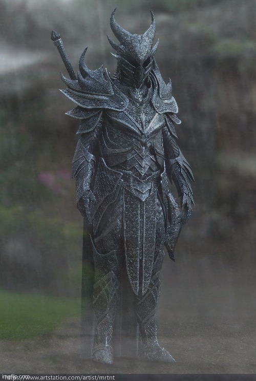 rainy day dragonborn | image tagged in it is a,sad day,for us all that,i get no,daedric armor,bc im poor | made w/ Imgflip meme maker