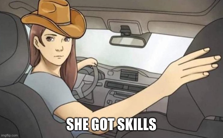 Reverse cowgirl | SHE GOT SKILLS | image tagged in reverse cowgirl | made w/ Imgflip meme maker