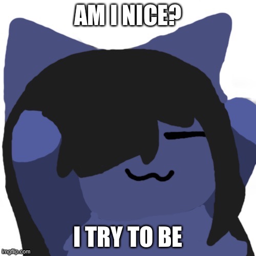 Kuraudo | AM I NICE? I TRY TO BE | image tagged in kuraudo | made w/ Imgflip meme maker