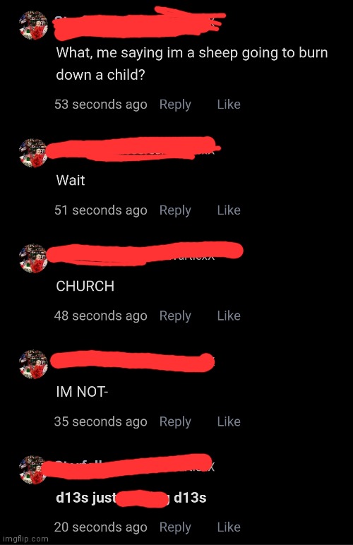 I did a voice reveal and said i was a sheep going to burn down a church and i typed this | image tagged in autocorrect | made w/ Imgflip meme maker