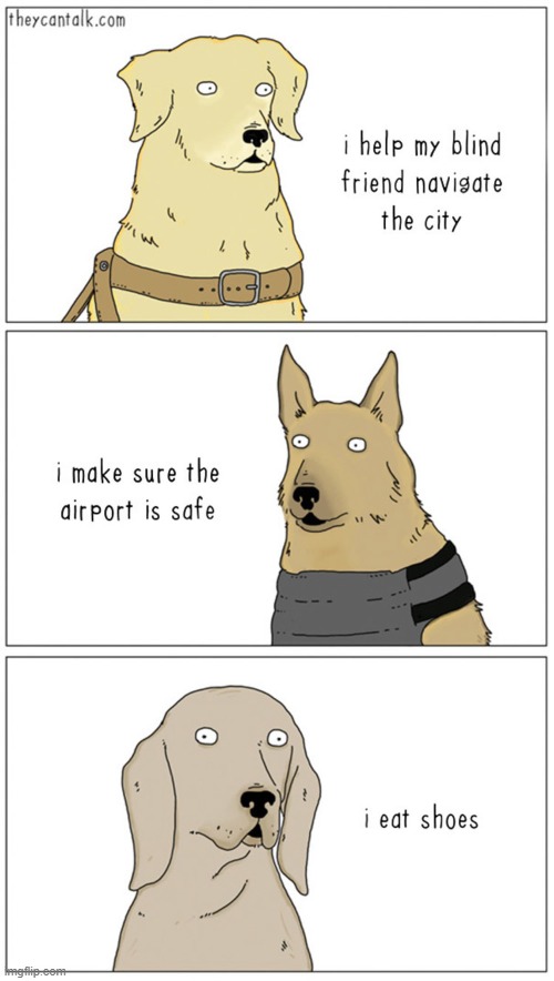 There's three types of dogs | image tagged in comics/cartoons,dogs,types of dogs | made w/ Imgflip meme maker