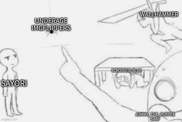 squad temp | WALLHAMMER JUMMY_THE_PURPLE
SIMP UNDERAGE IMGFLIPPERS SCROOGED_BLUE SAYORI | image tagged in squad temp | made w/ Imgflip meme maker