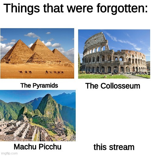 this stream has been forsaken by time |  this stream | image tagged in forgotten things | made w/ Imgflip meme maker
