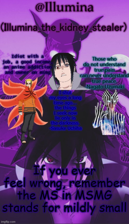 Illumina high effort temp | If you ever feel wrong, remember the MS in MSMG stands for mildly small | image tagged in illumina high effort temp | made w/ Imgflip meme maker