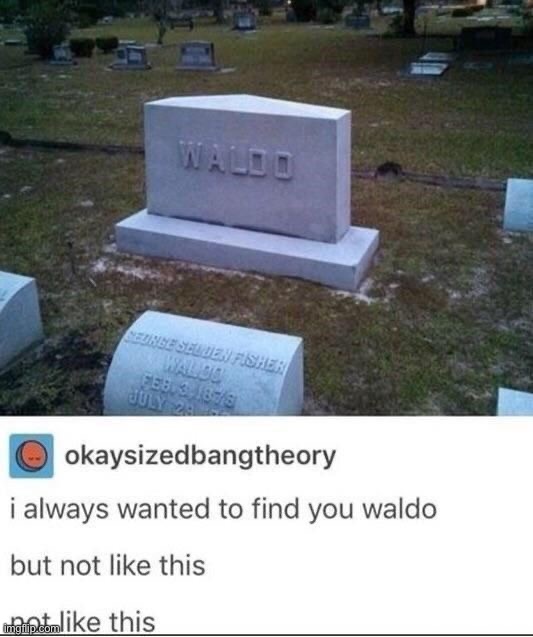 Poor Waldo | image tagged in memes,funny,dark humor,lmao | made w/ Imgflip meme maker