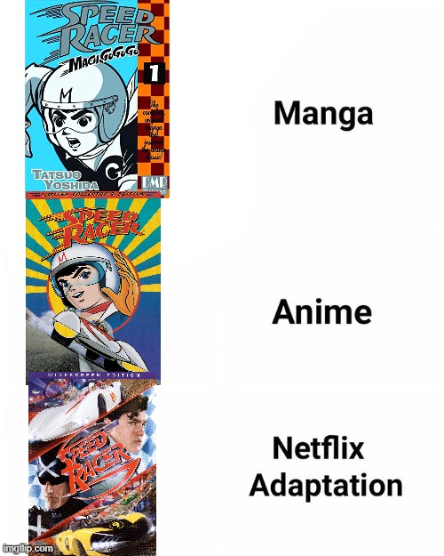 Speed Racer meme | image tagged in manga anime netflix adaption | made w/ Imgflip meme maker