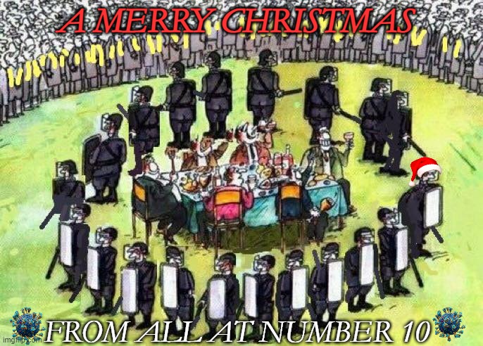 A MERRY CHRISTMAS; FROM ALL AT NUMBER 10 | image tagged in coronavirus meme | made w/ Imgflip meme maker