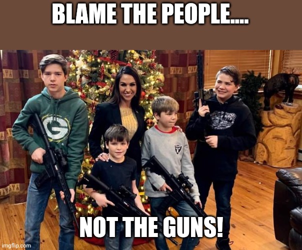 Who is to blame | BLAME THE PEOPLE.... NOT THE GUNS! | image tagged in conservative,republican,liberal,gun,trump,democrat | made w/ Imgflip meme maker