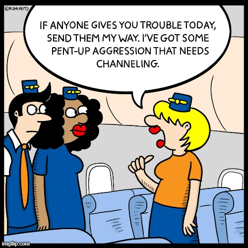Thought For The Day | image tagged in memes,comics,flight attendant,thought,problems,gimme | made w/ Imgflip meme maker